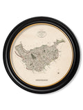 Buy restored 1806 English county map round framed print Blythe Living
