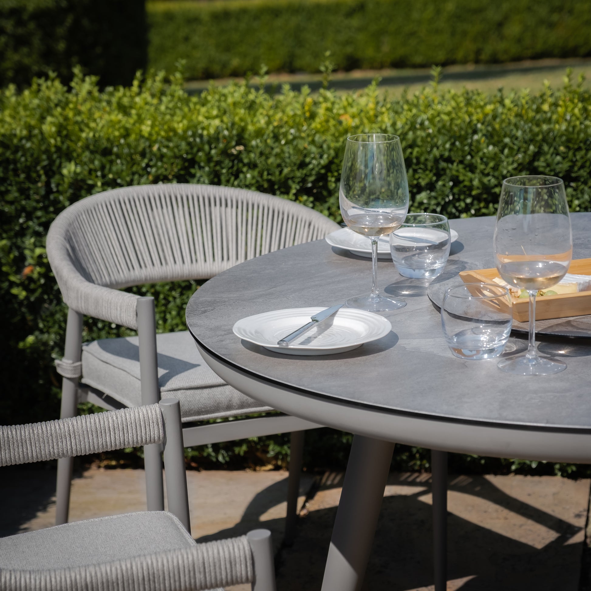 Buy stylish outdoor dining furniture with showerproof seat cushions