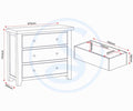 Buy two-tone pebble grey oak 3 drawer chest Windsor online UK

