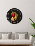 Buy vintage c.1843 Chocolate Plant round frame black art UK