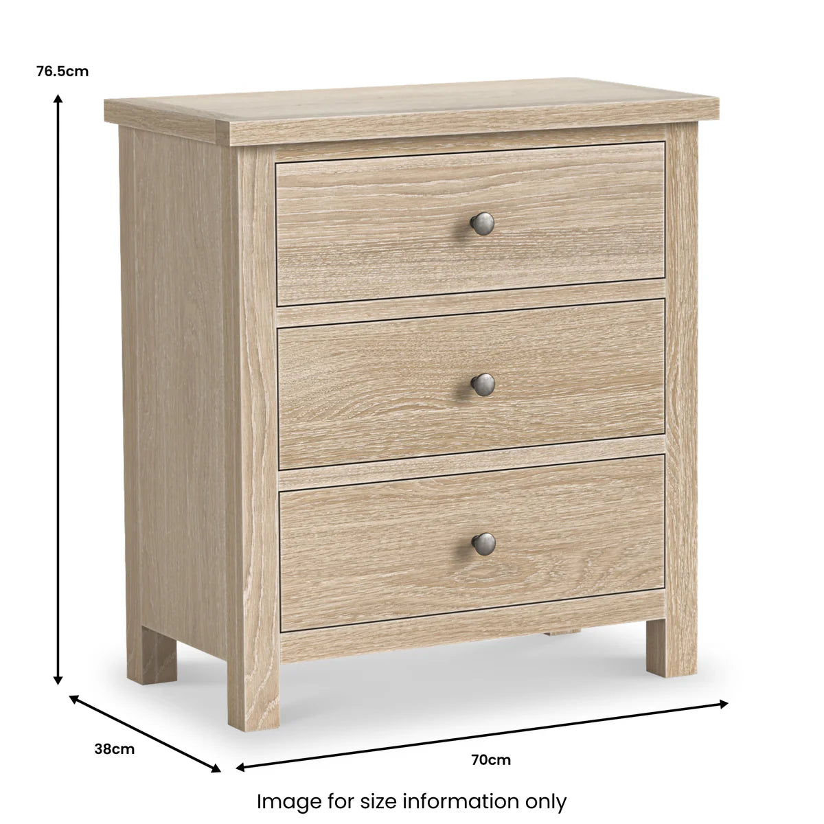 Buy whitewashed oak chest of drawers modern country style free UK delivery
