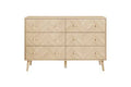 Buy wide oak effect chest of drawers herringbone design free UK delivery

