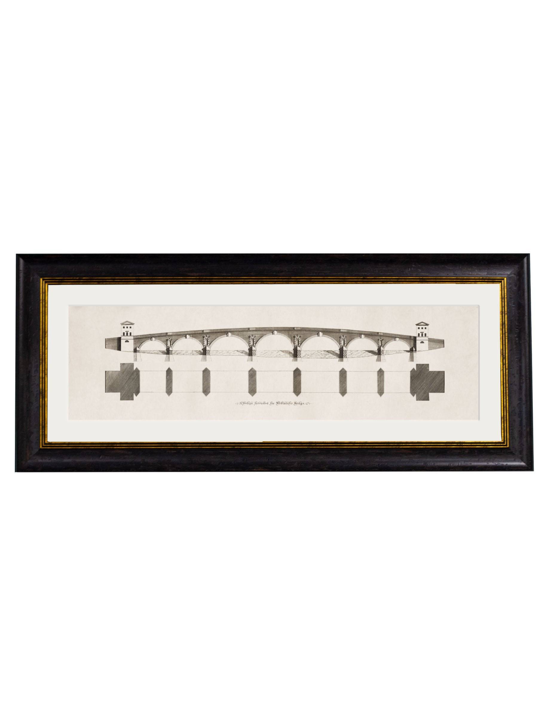 C.1756 Architectural Elevations of Bridges Framed Prints