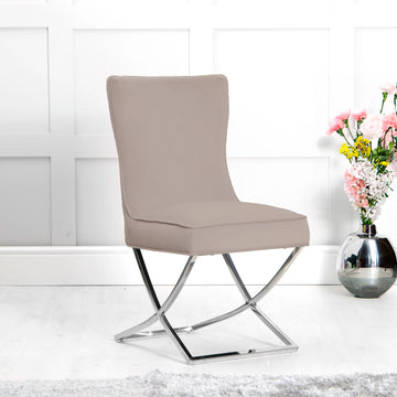 Essentials Dining Chair Taupe Velvet