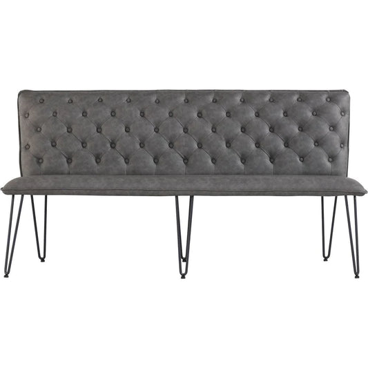 Studded back bench 180cm Grey