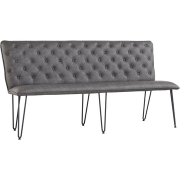 Studded back bench 180cm Grey