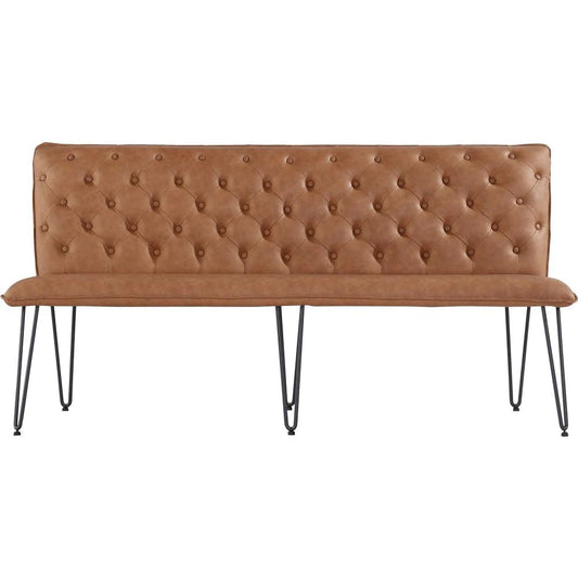 Studded Back Bench 180cm Tan