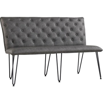 Studded Back Bench 140cm Grey