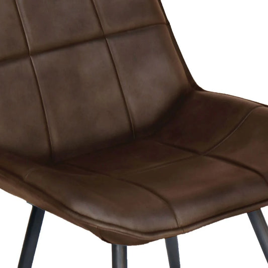 Essentials Leather & Iron Chair Brown