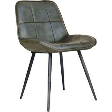 Essentials Leather & Iron Chair Grey