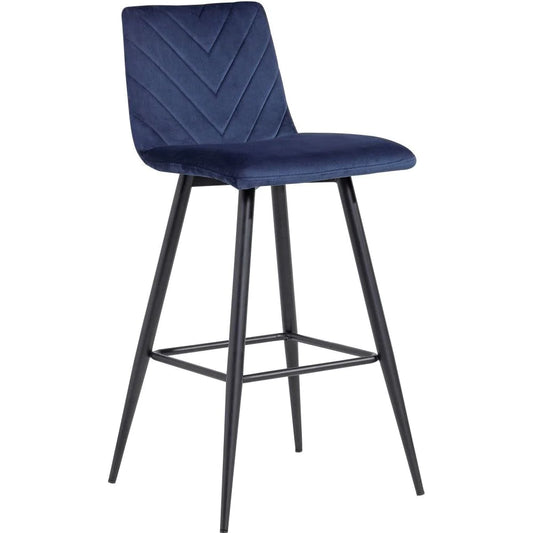 Velvet Bar Stool Blue