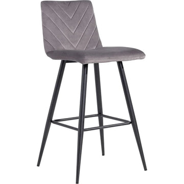 Essential Velvet Bar Stool Dark Grey