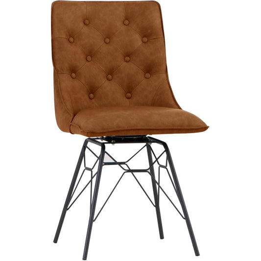 Studded Chair with Ornate Legs Tan