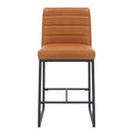 Carlton Real Leather Light Brown Bar Stool