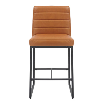 Carlton Real Leather Light Brown Bar Stool