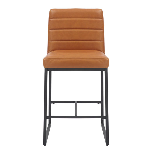 Carlton Real Leather Light Brown Bar Stool