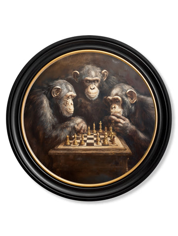 The Chess-Playing Chimps - Oxford Round Frame