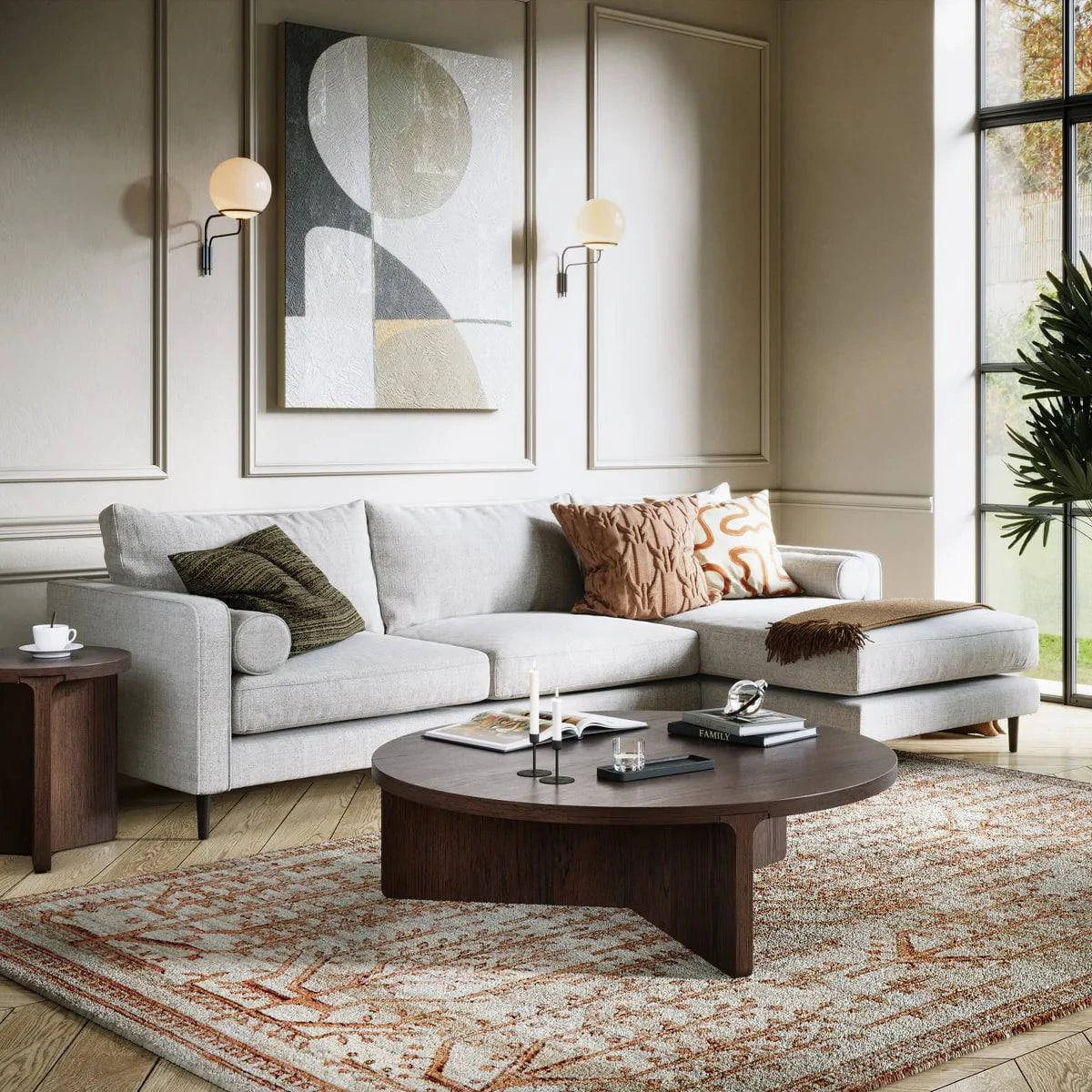 Chic California Oak Large Round Coffee Table Online - Blythe Living