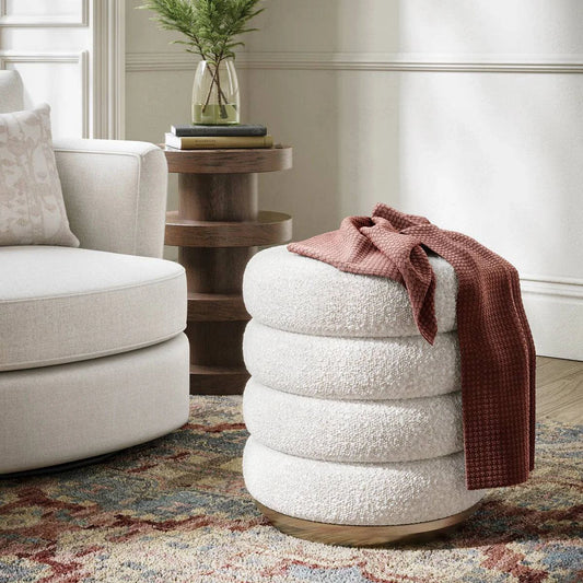 Chic California Oak Upholstered Foot Stool Online - Blythe Living