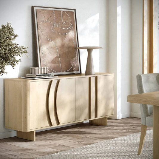 Chic Cara Oak 4-Door Large Sideboard Online - Blythe Living