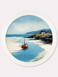 The Coastal Boat - Oxford White Round Frame - Blythe Living