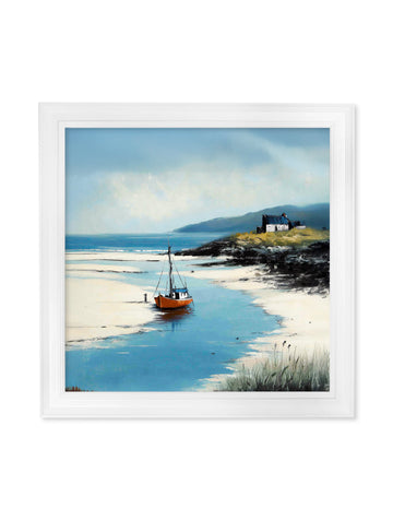 The Coastal Boat - White Hurstwood Square Frame - Blythe Living