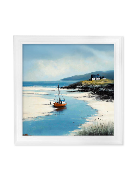 The Coastal Boat - White Hurstwood Square Frame - Blythe Living