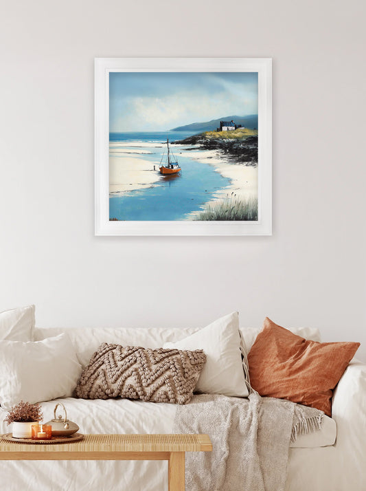 The Coastal Boat - White Hurstwood Square Frame - Blythe Living