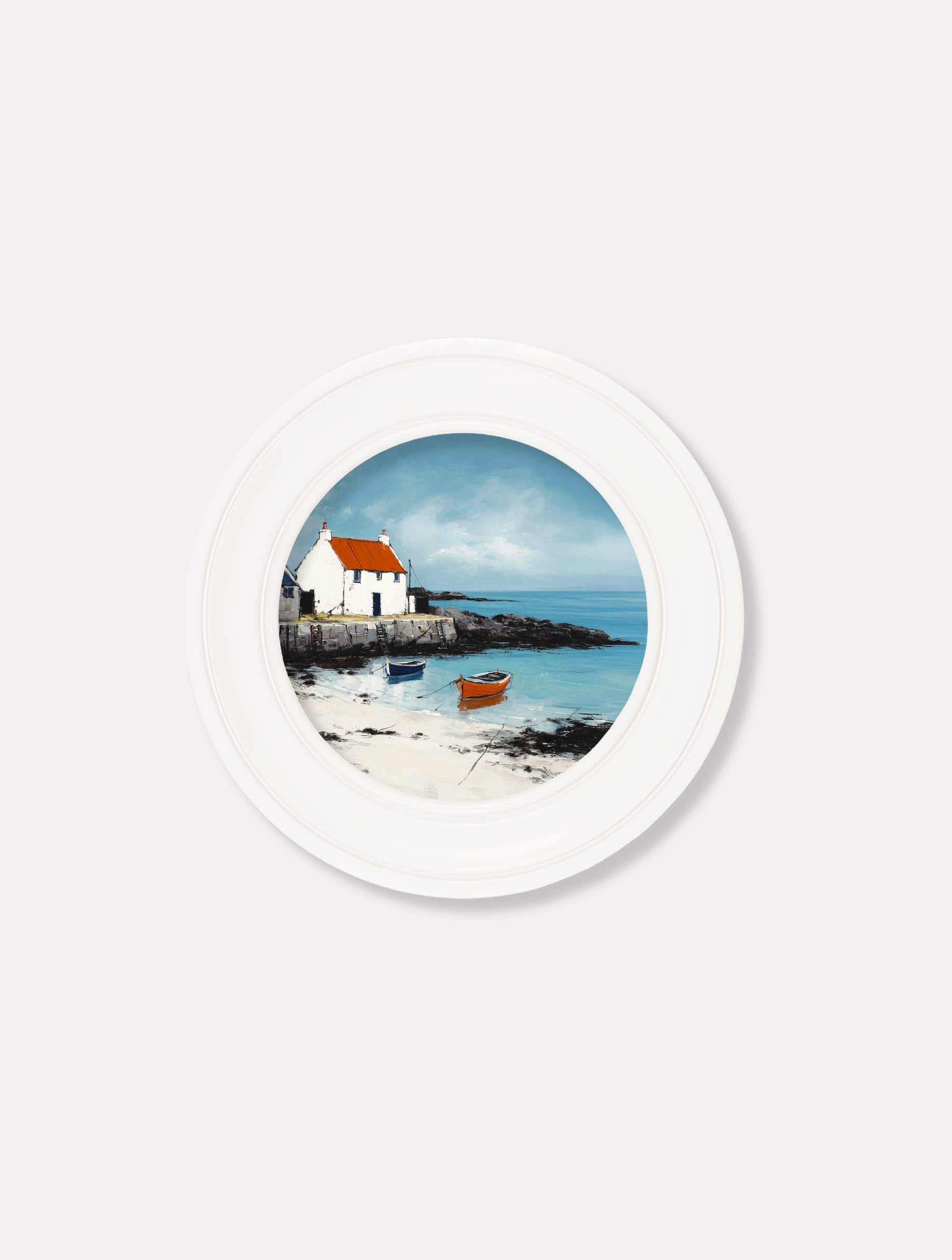 The Coastal House - Oxford White Round Frame - Blythe Living