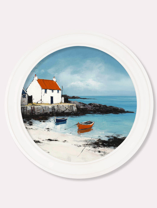 The Coastal House - Oxford White Round Frame - Blythe Living