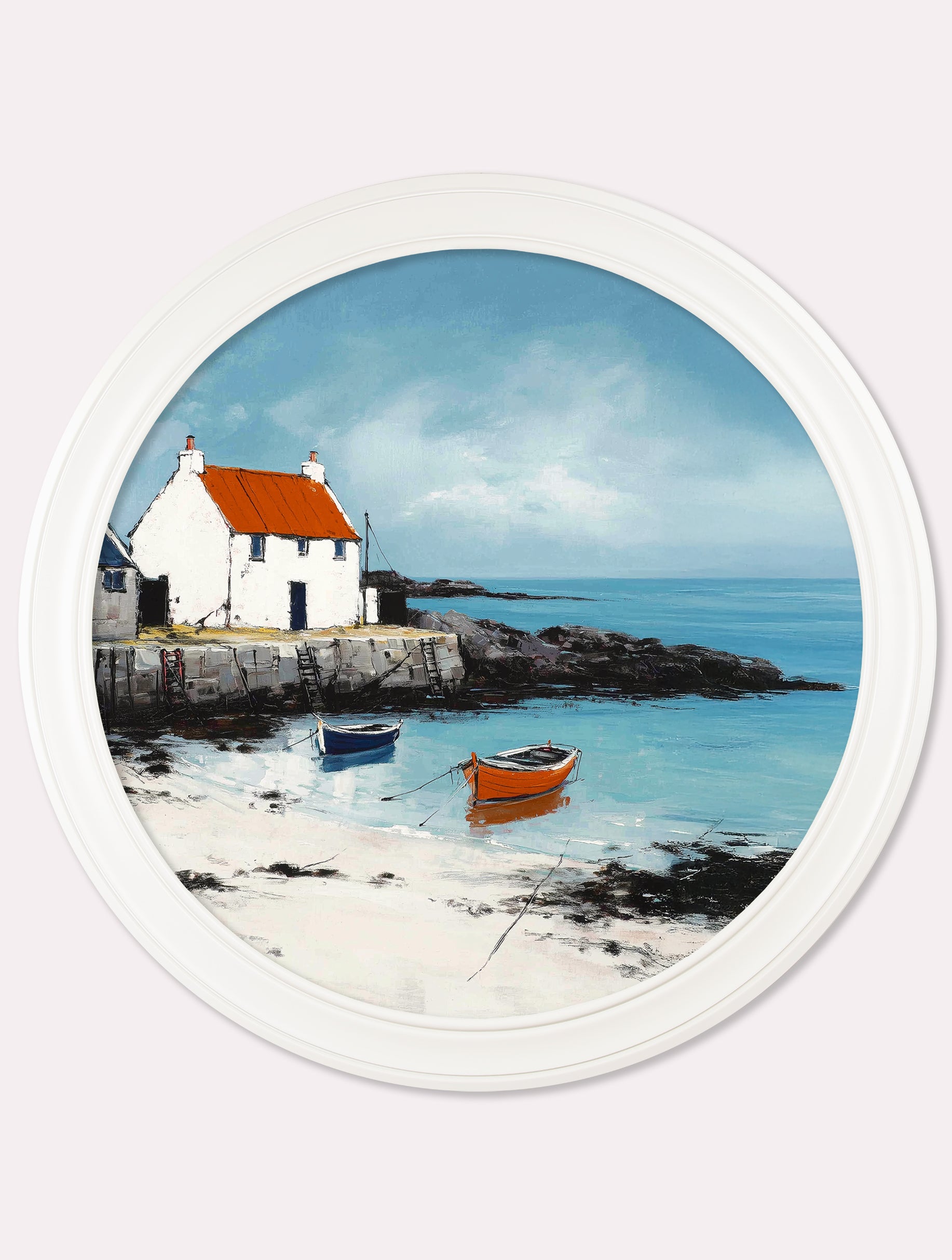 The Coastal House - Oxford White Round Frame - Blythe Living