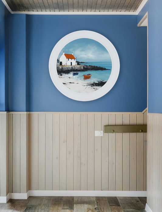The Coastal House - Oxford White Round Frame - Blythe Living