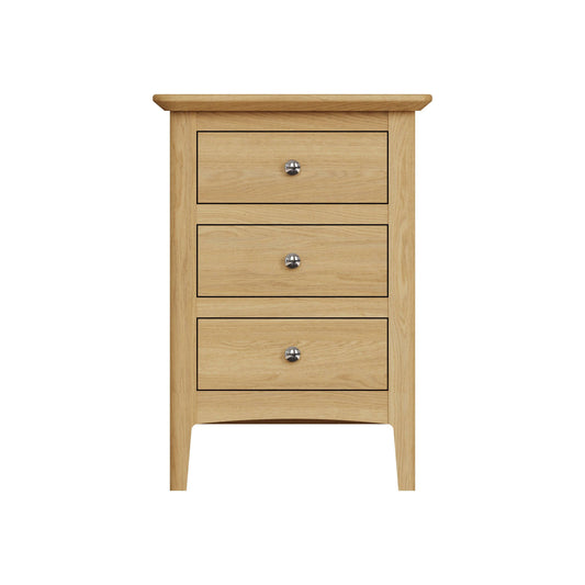 Compact Hudson 3 Drawer Bedside - Blythe Living Furniture