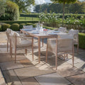 Contemporary grey rope weave garden dining chairs for sale free UK delivery