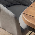 Contemporary oatmeal fabric upholstered garden dining chairs for sale free UK delivery