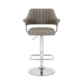 Cortez Leather Effect Charcoal Bar Stool