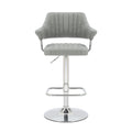 Cortez Leather Effect Light Grey Bar Stool