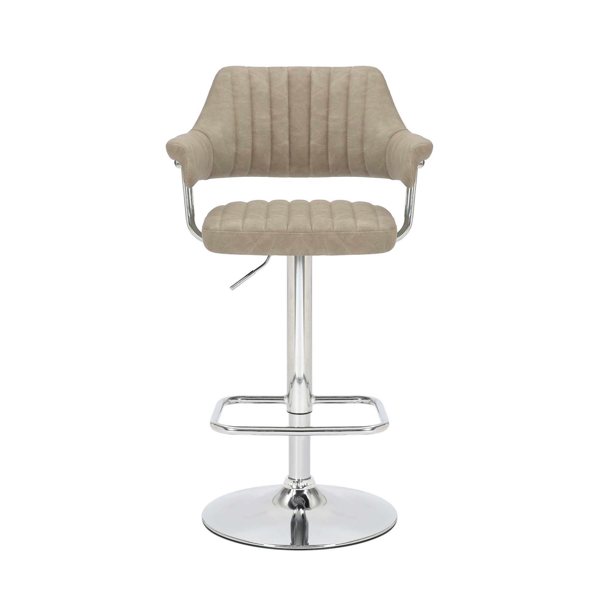 Cortez Leather Effect Mink Bar Stool