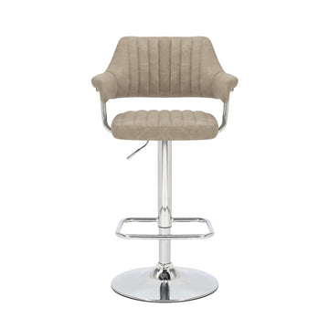 Cortez Leather Effect Mink Bar Stool