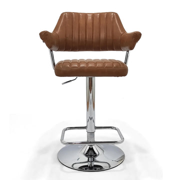 Cortez Leather Effect Tan Bar Stool