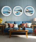 The Coastal Lighthouse - Oxford White Round Frame - Blythe Living