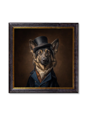 ]Count Von Shepherd - Gentleman German Shepherd Oxford Square Frame