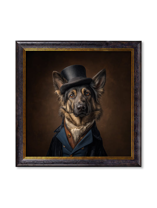 ]Count Von Shepherd - Gentleman German Shepherd Oxford Square Frame