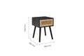 Croxley 1 Drawer Rattan Bedside Black for sale 
