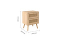 Croxley 2 Drawer Rattan Bedside Oak for sale 