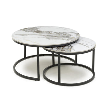 Delta White/Gold Nest of Tables
