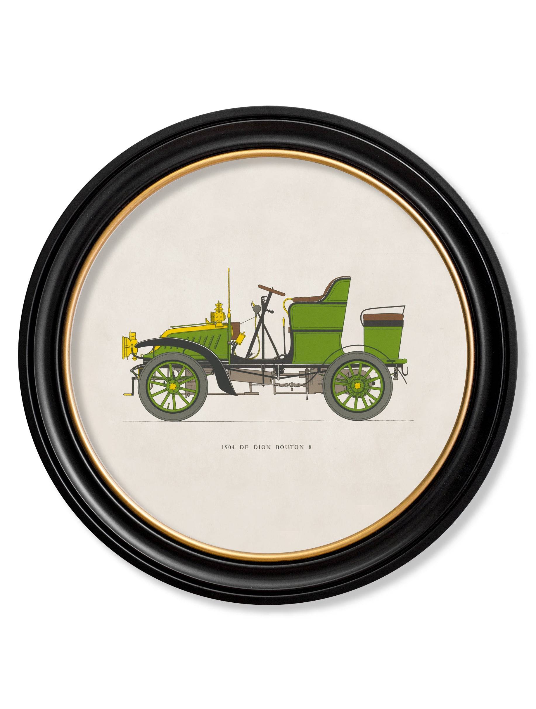 1904 De Dion Bouton 8 in Round Frame - Blythe Living