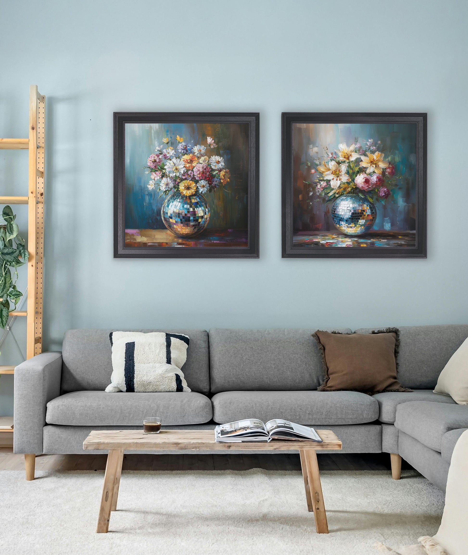 Disco Wildflowers - Black Hurstwood Square Frame - Blythe Living