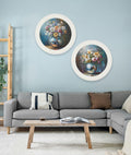 Disco Lilies & Roses - Oxford Strong White Round Frame - Blythe Living
