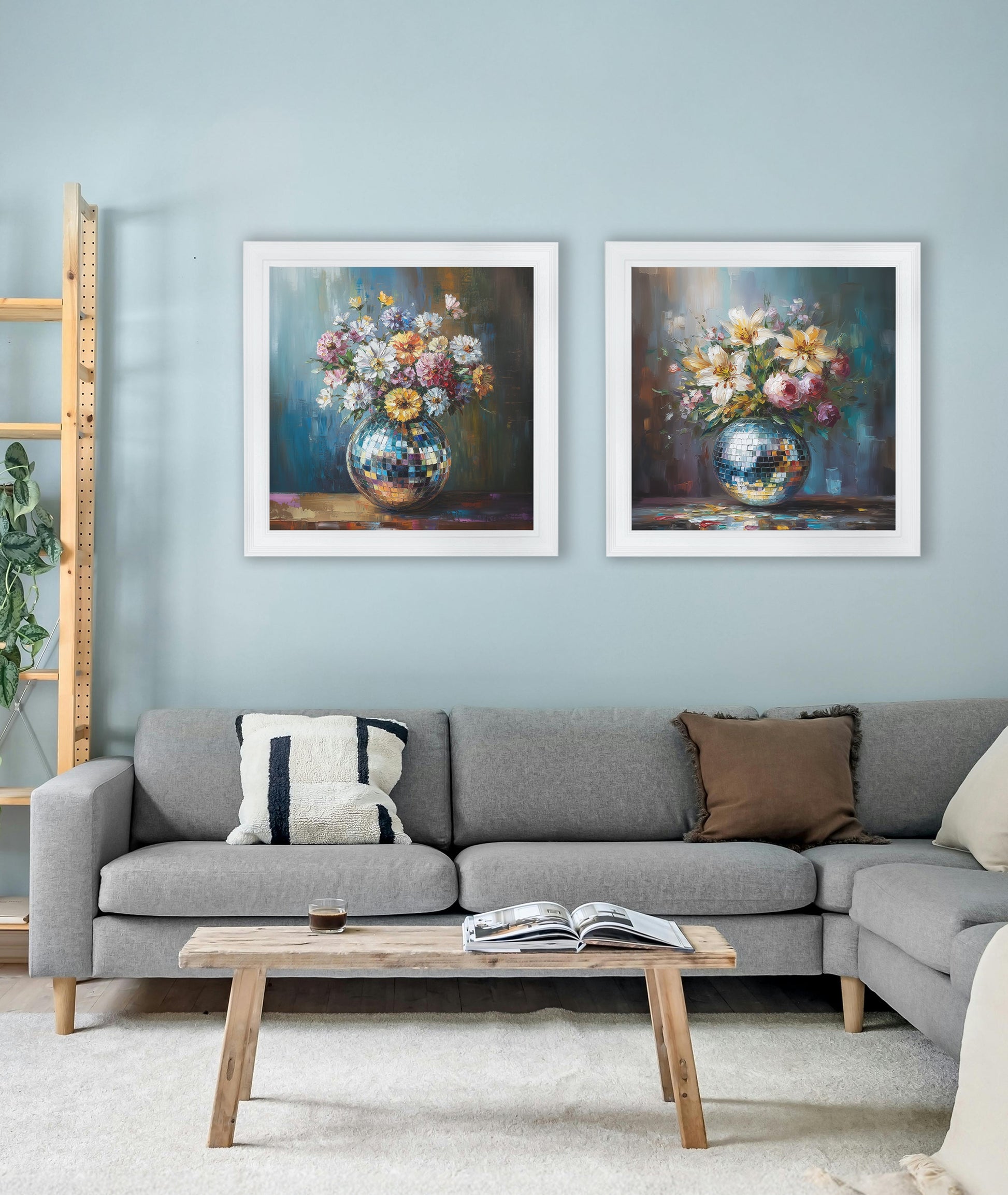 Disco Wildflowers - White Hurstwood Square Frame - Blythe Living